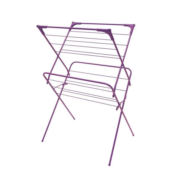 Sunbeam 24.5 in. x 38 in. Purple Enamel Coated Steel Garment Rack