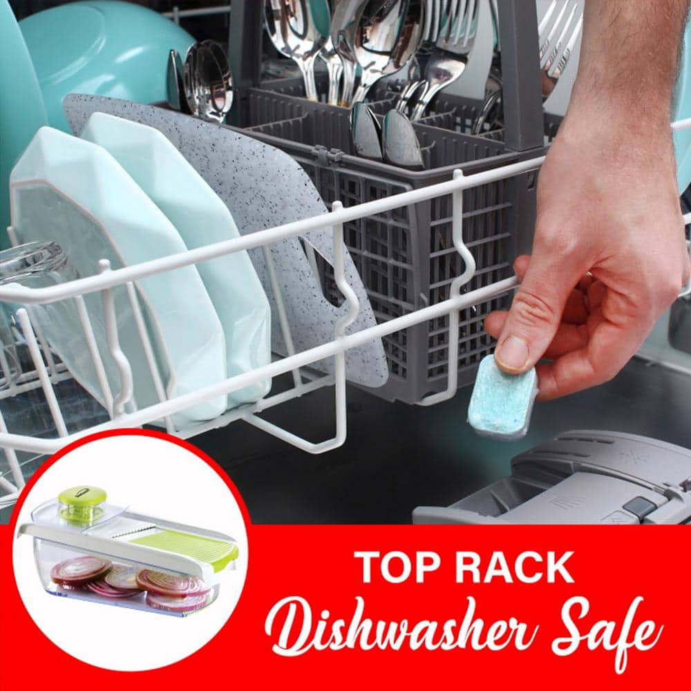 Green BPA-Free Mandoline Slicer with 5-Cup Storage Container