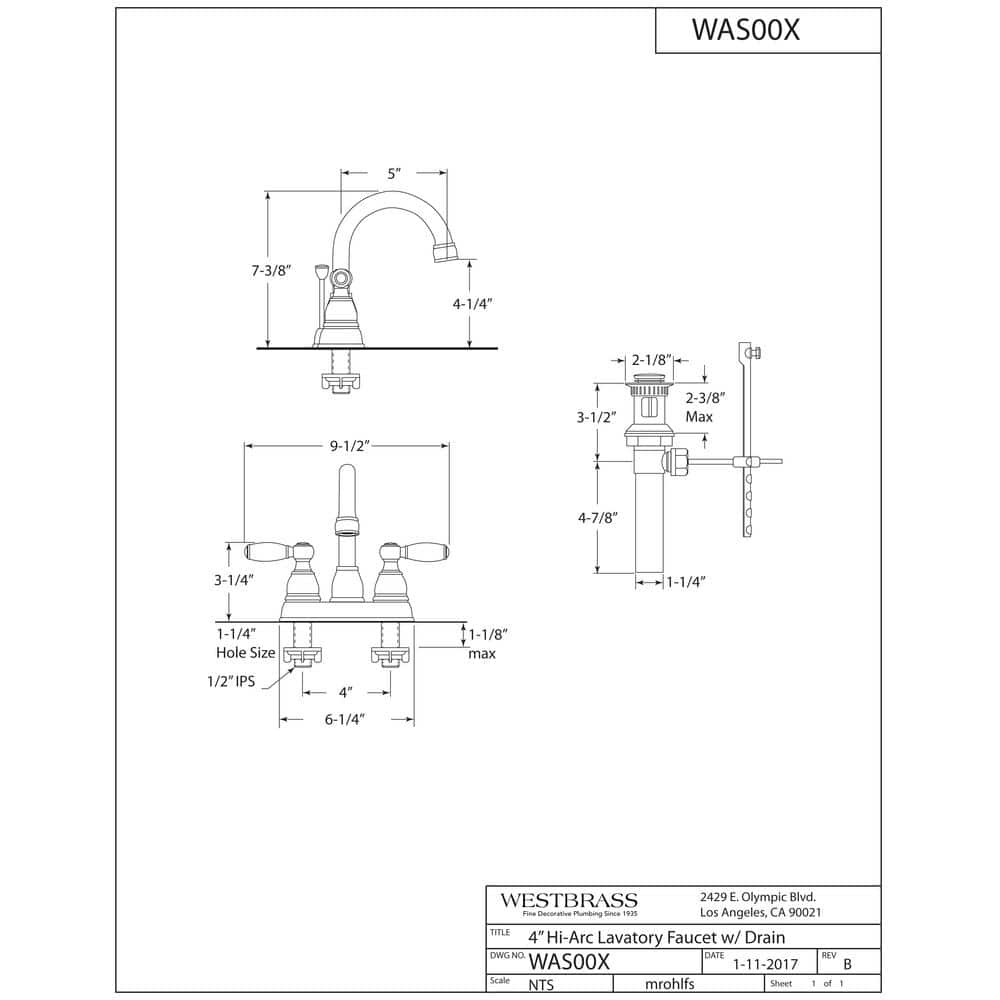 Polished Chrome Double Handle High Arc Bathroom Faucet