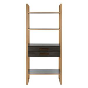 72 in. Gold/Gray Metal 4-shelf Etagere Bookcase with Open Back