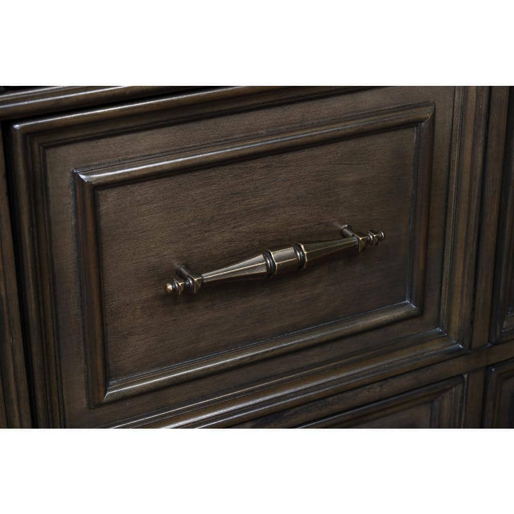Balboa Walnut Brown 9-Drawer Dresser with Felt Lined Drawers