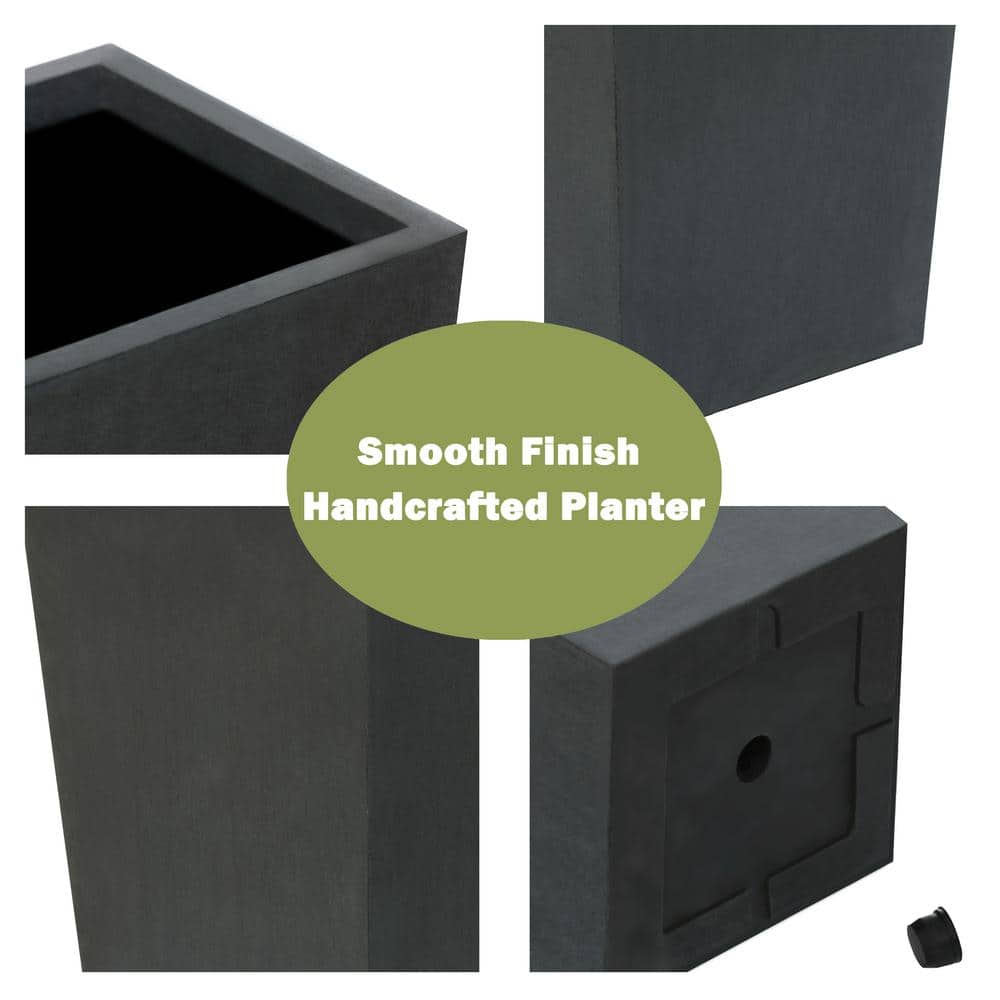 Black Tall Tapered Magnesium Oxide Planter