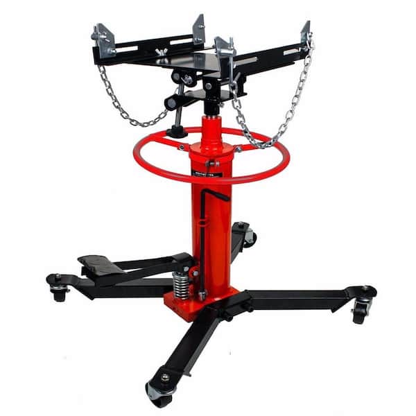 Karl home Transmission Jack 1100 lbs. Hydraulic Telescopic Floor Jack Stand Foot Pedal 360° Wheel for Garage Shop