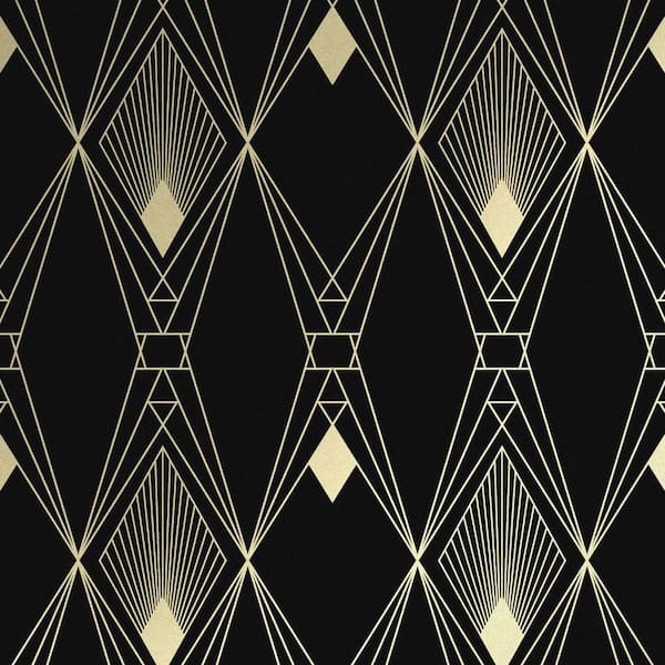 Graham & Brown Deco Geometric Black Removable Wallpaper Sample