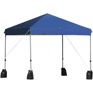 8 ft. x 8 ft. Outdoor Pop up Canopy Tent with Roller Bag Blue