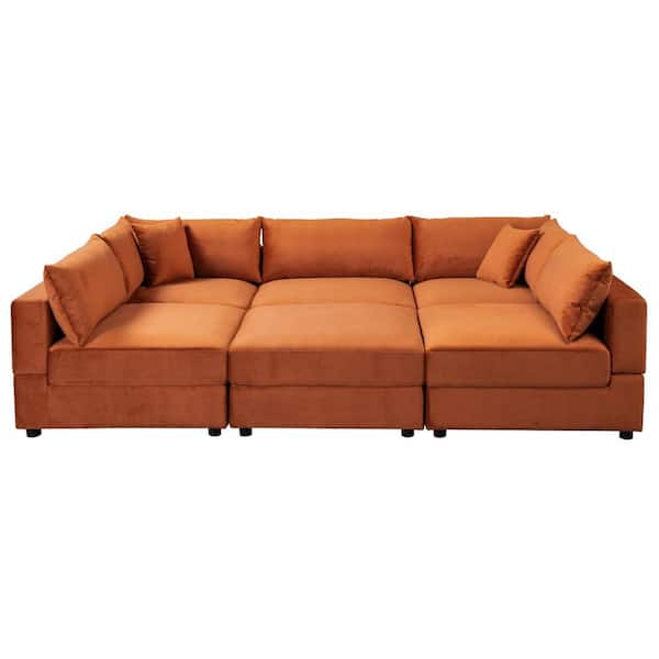 Ashcroft Furniture Co Marley 105.9 in. Square Arm 6-Piece