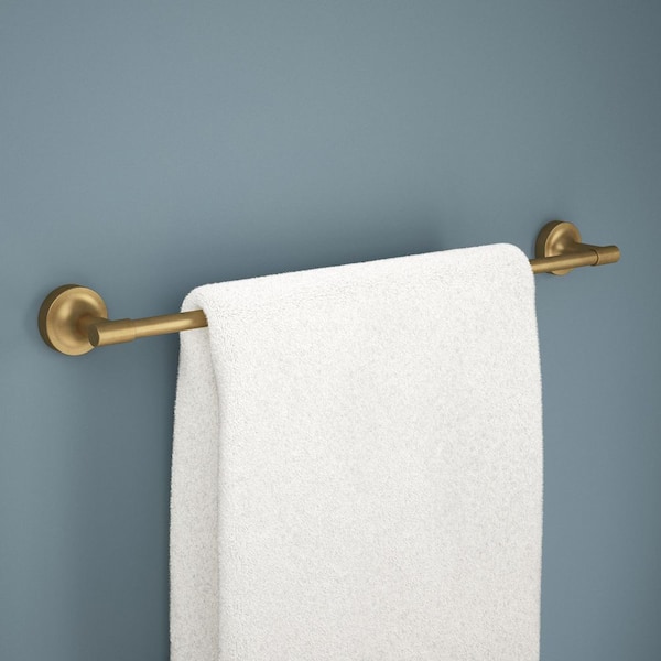 Voisin 24 in. Wall Mounted Towel Bar Bath Hardware Accessory in Satin Gold