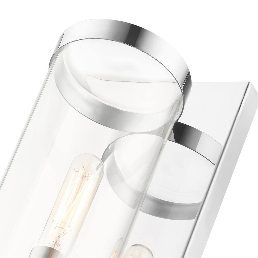 Polished Chrome Clear Glass Outdoor Wall Lantern