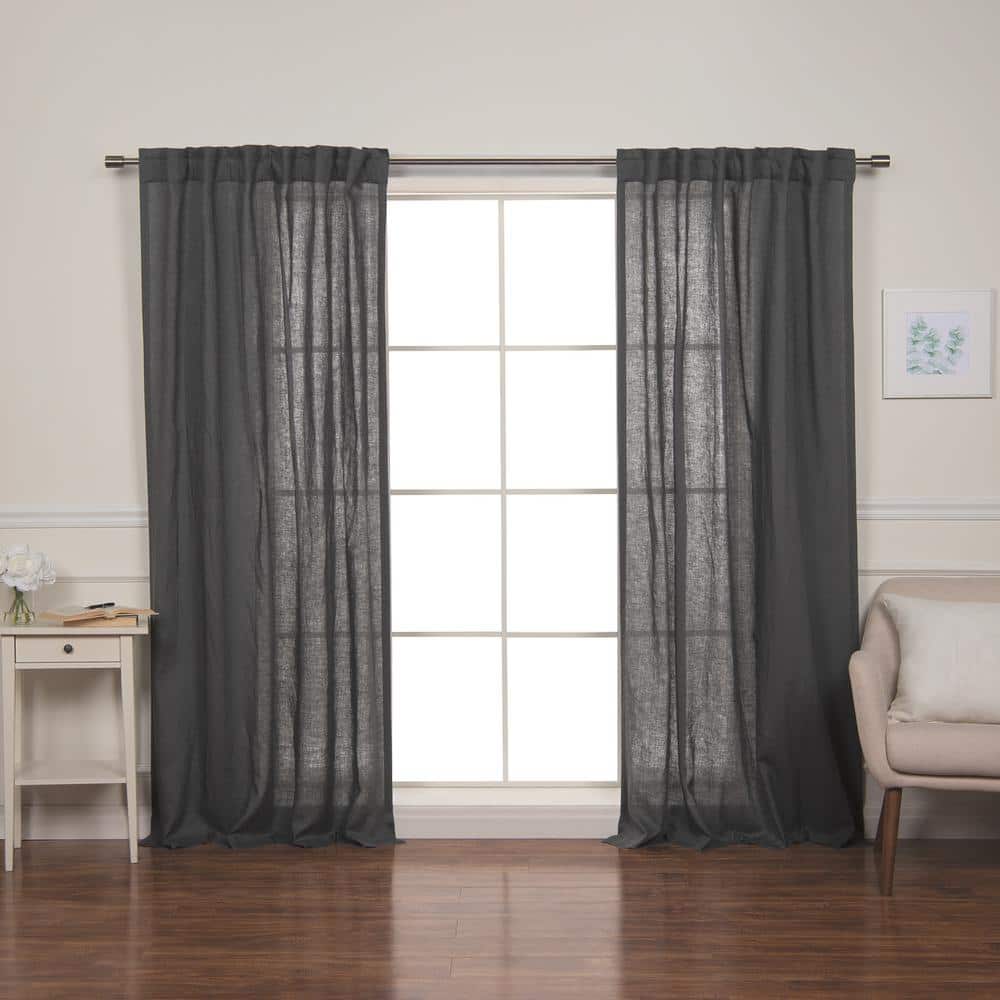 Warm Beige EUROPEAN FLAX ™-Certified Linen Window Curtain Panel 52x84