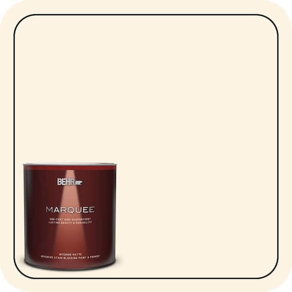 BEHR MARQUEE 1 qt. #PWN-31 Candlelight Ivory Matte Interior Paint & Primer