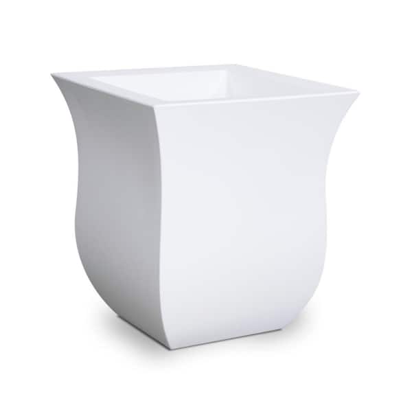Mayne Valencia 16 in. Square White Polyethylene Planter