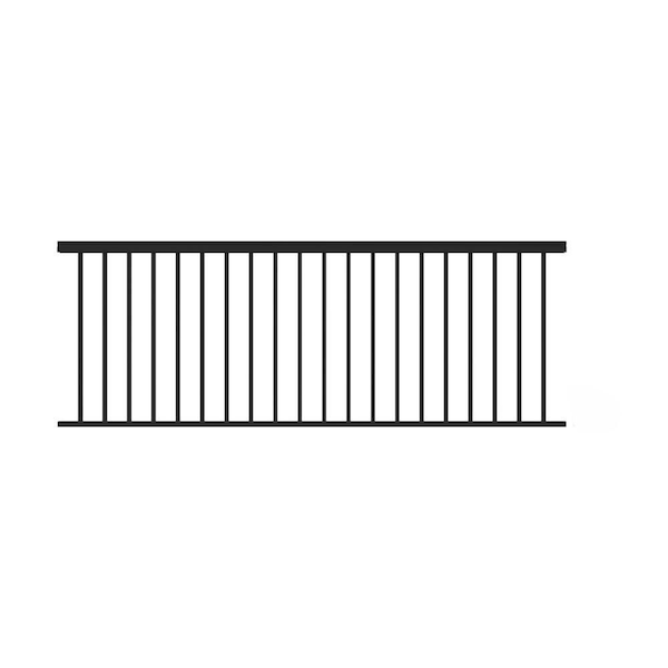TuffBilt 96 in. x 36 in. Matte Black Aluminum Level Railing Kit