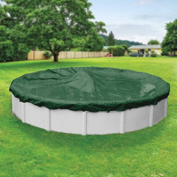 Pool Mate Advanced Waterproof Extra-Strength 15 ft. Round Forest Green Winter Pool Cover