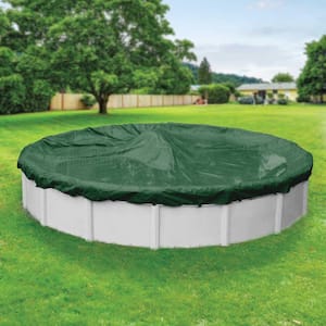 Advanced Waterproof Extra-Strength 33 ft. Round Forest Green Winter Pool Cover