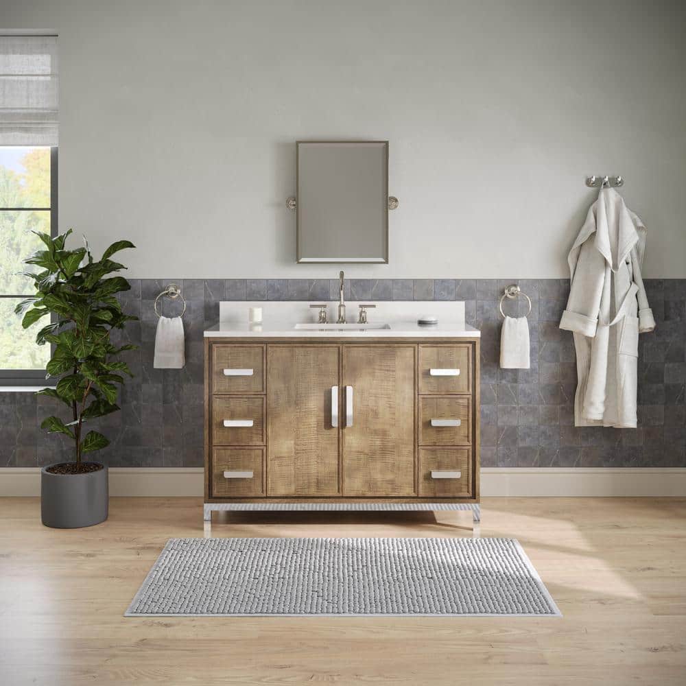 Westin 48" Lustrous Walnut Freestanding Single Bathroom Vanity with Quartz Top