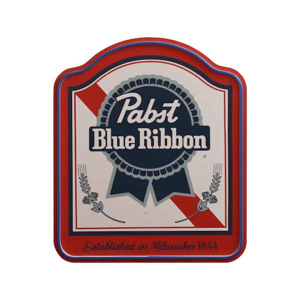 American Art Decor 18.75 in. x 16 in. Red Pabst Blue Ribbon Shield