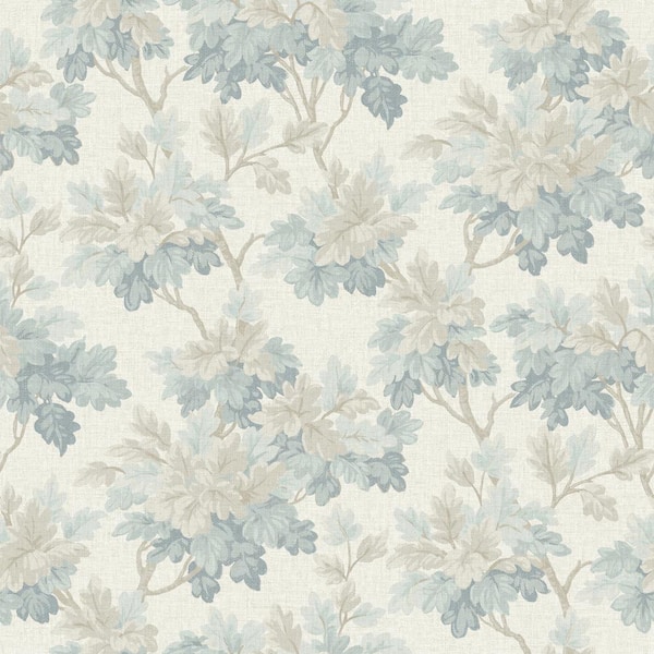 Erin Gates Blue Oakcliff Blue Leaf Trail Wallpaper Sample