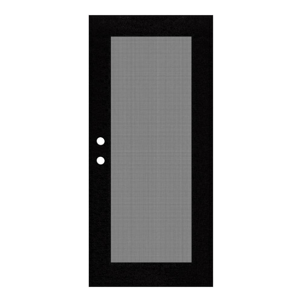 Full View 30 in. x 80 in. Left-Hand/Outswing Black Aluminum Security Door with Meshtec Screen -  Unique Home Designs, 3S0000CL1BC00A