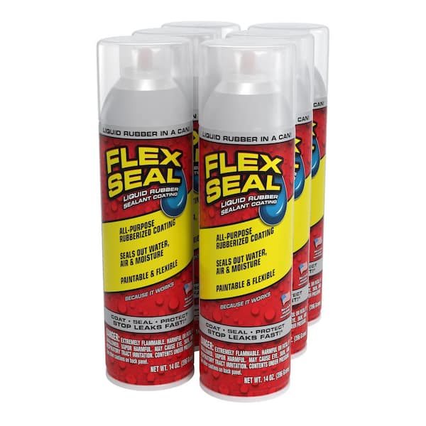 FLEX SEAL FAMILY OF PRODUCTS Flex Seal Clear 14 oz. Aerosol Liquid Rubber Sealant Coating Spray Paint (6-Pack)