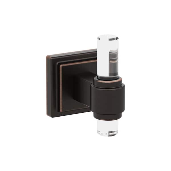 Amerock Glacio Knob Single Robe Hook in Clear/Oil Rubbed Bronze