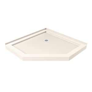 SlimLine 36 in. x 36 in. Neo-Angle Shower Base in Biscuit