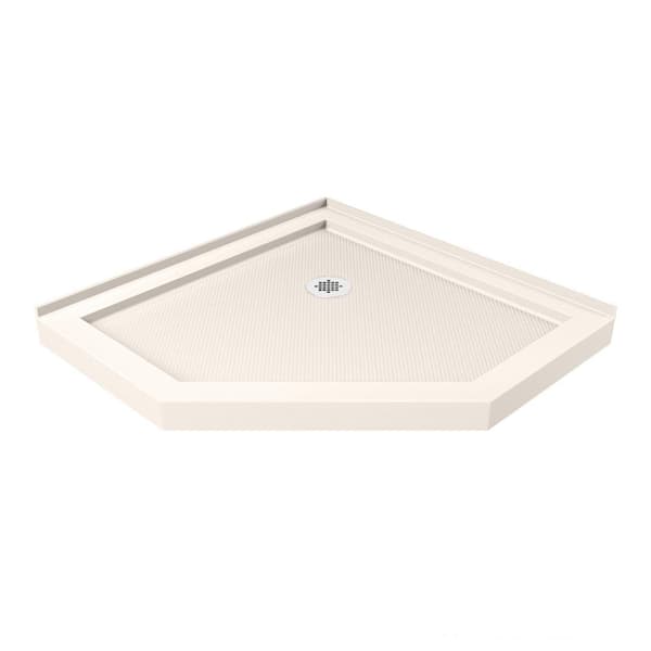 DreamLine SlimLine 40 in. x 40 in. Neo-Angle Shower Pan Floor in Biscuit