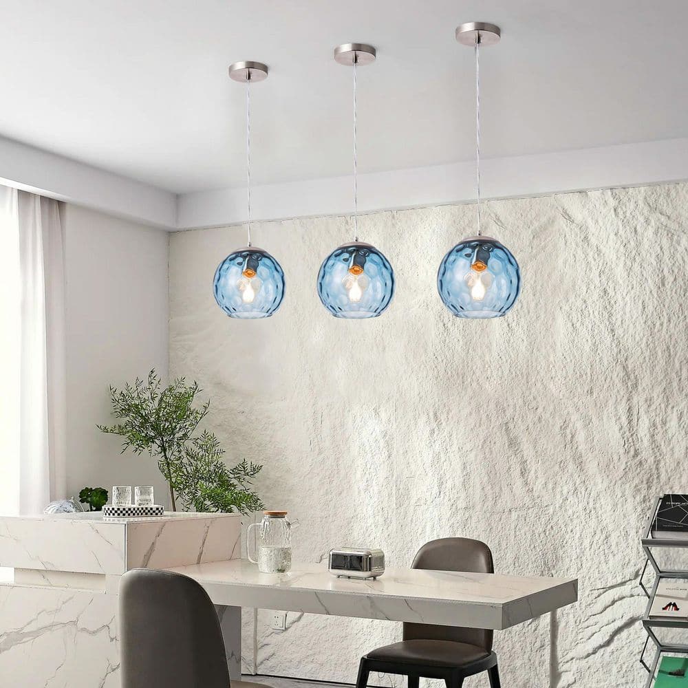 Predosola 40-Watt 1-Light Contemporary Shaded Nickel Pendant Light