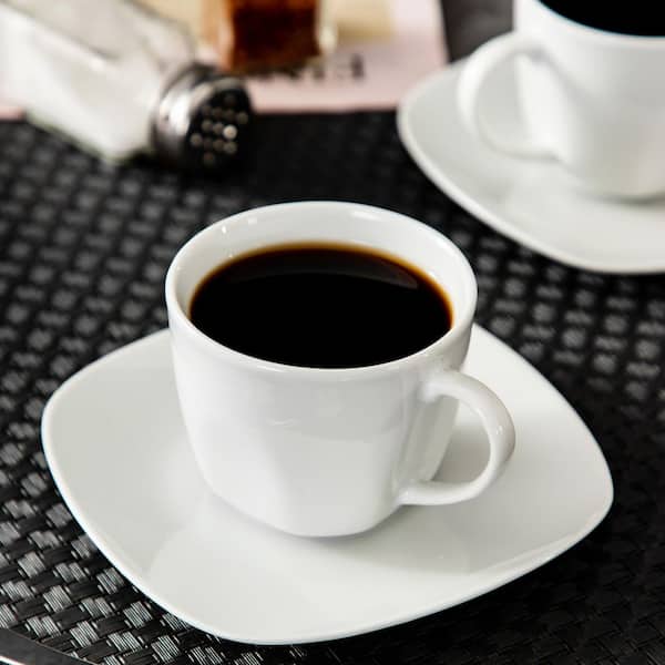 Hasense 4 Oz Espresso Cups with Saucers Set of 4, Ribbed Cappuccino Cups  Ceramic for Coffee,Espresso…See more Hasense 4 Oz Espresso Cups with  Saucers