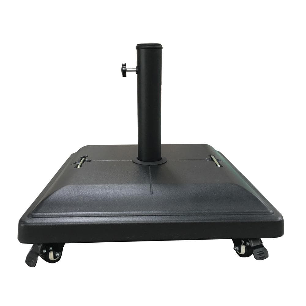 81.4 lbs. Concrete Patio Umbrella Base with Wheels in Black