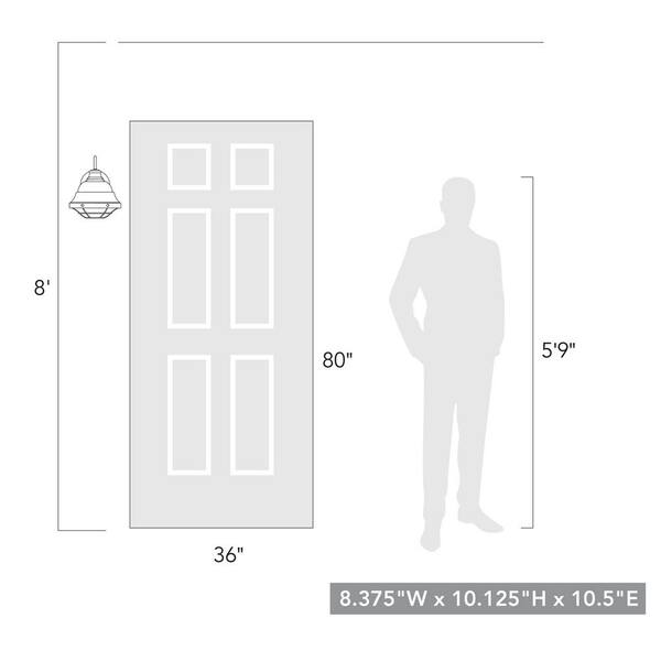 Golden Lighting - Bartlett 1-Light Black Outdoor Wall Sconce