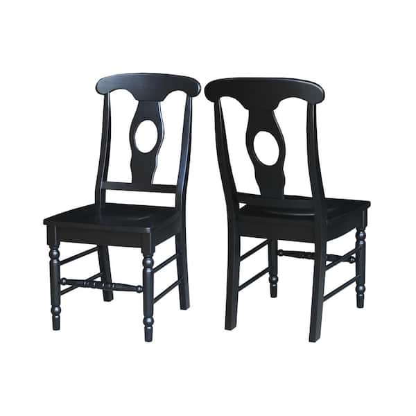 International Concepts Empire Black Wood Dining Chair (Set of 2)