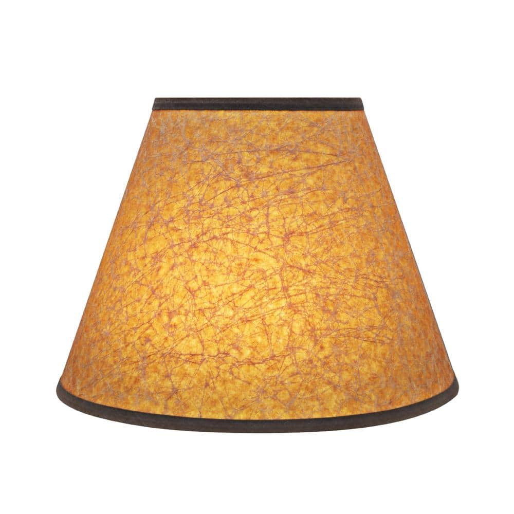 Dark Brown Butter Paper Empire Lamp Shade with Trim
