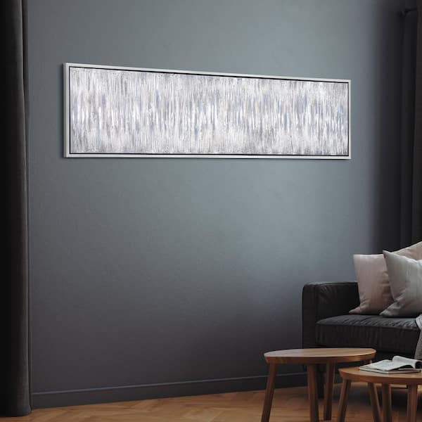 Gray Field Abstract Textured Metallic Hand Painted by Martin Edwards Framed Canvas Wall Art