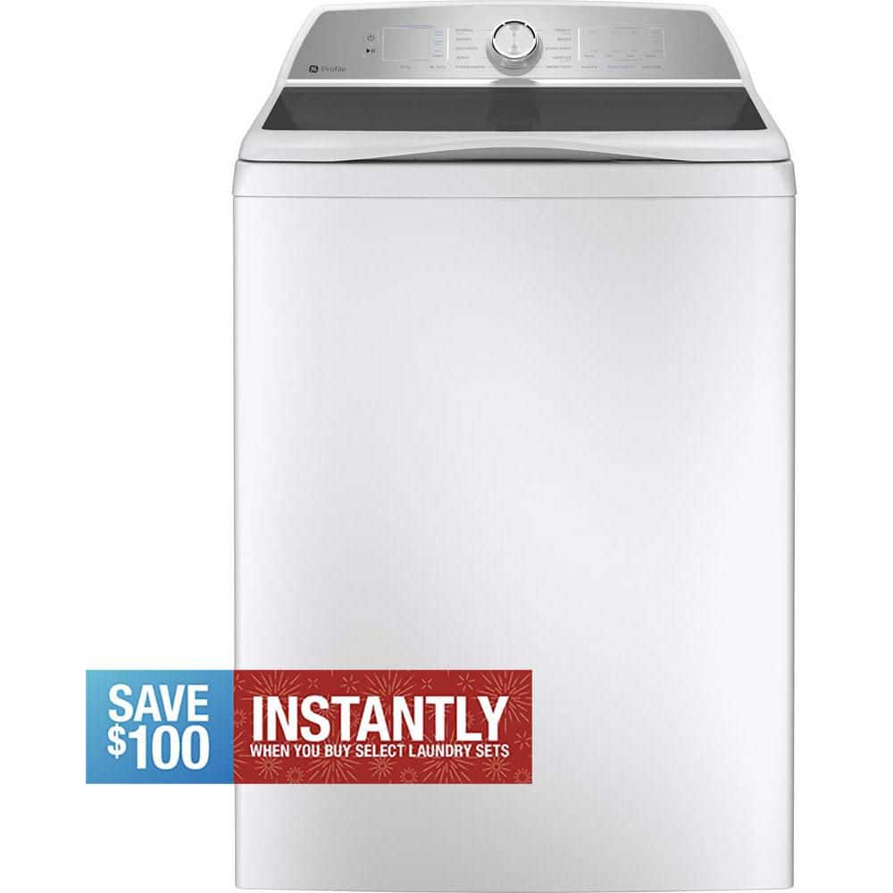 GE Profile 4.9 cu. ft. High-Efficiency Smart Top Load Washer in White with Microban Technology, ENERGY STAR