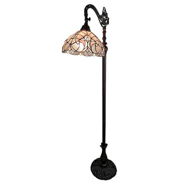Amora Lighting 62 in. Tiffany Style Reading Floor Lamp