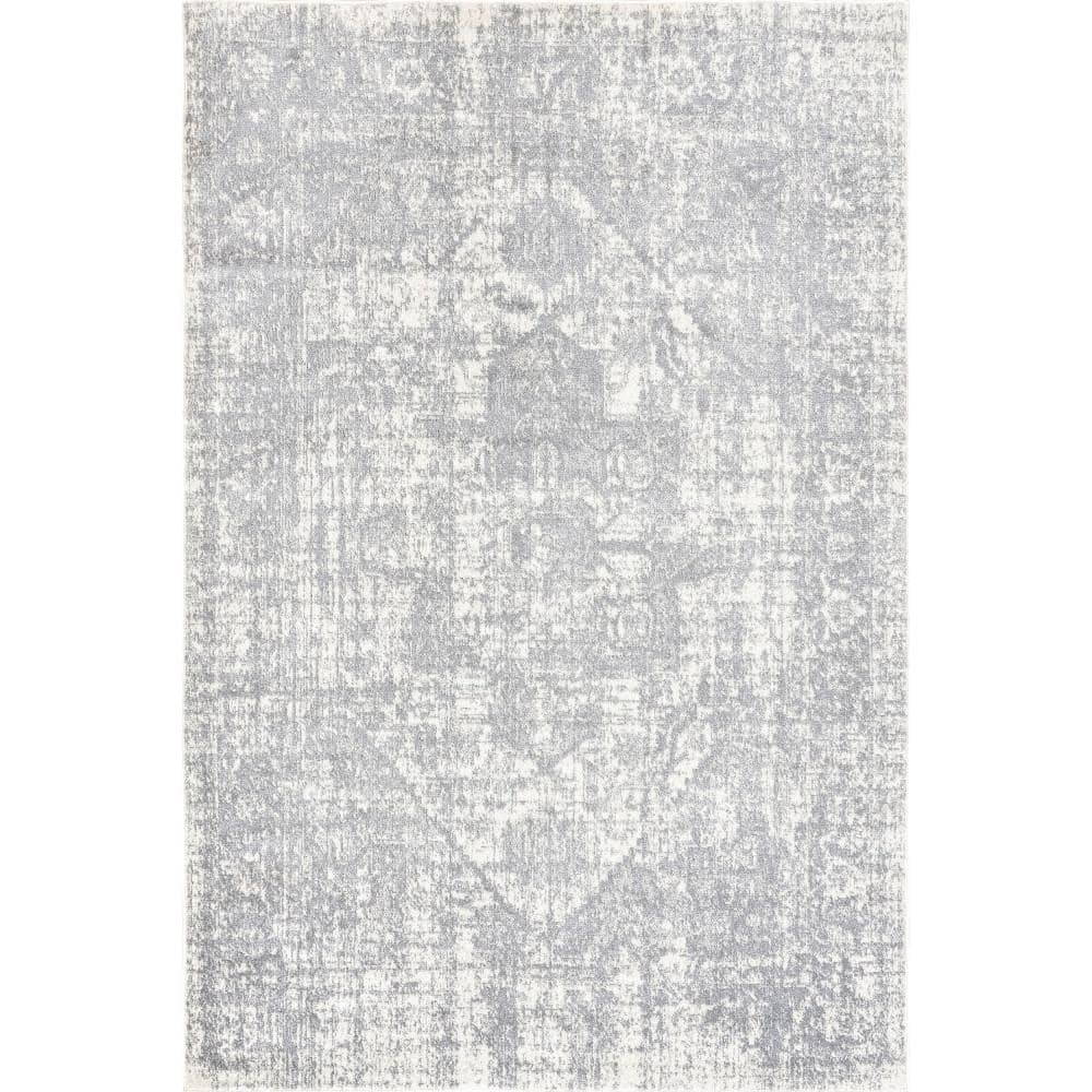 nuLOOM Justine Vintage Medallion 4 ft. x 6 ft. Gray Area Rug GRWS04E