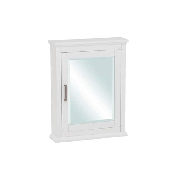 Tempe 23.63 in. W x 30.13 in. H Rectangular MDF White Medicine Cabinet with Mirror