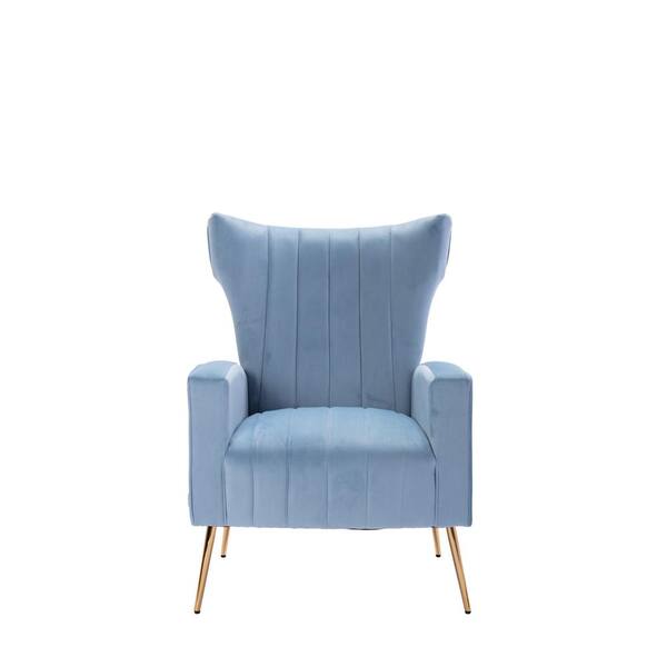 light blue wing back chair