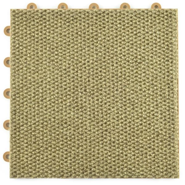 Greatmats ClickBase Brown Residential 12.125 in. x 12.125 Interlocking Carpet Tile (20 Tiles/Case) 20.4 sq. ft.