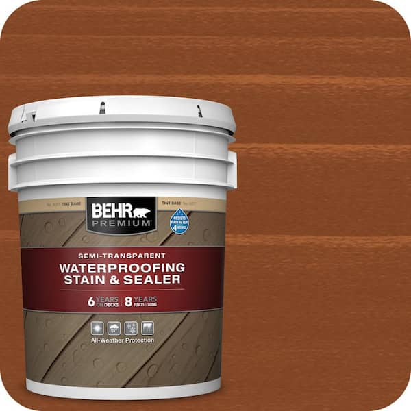 5 gal. #ST-130 California Rustic Semi-Transparent Waterproofing Exterior Wood Stain and Sealer