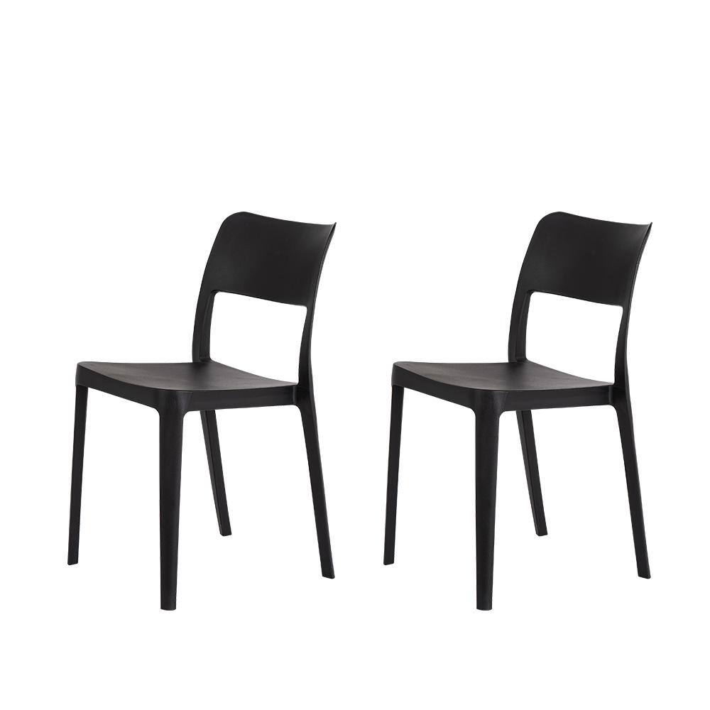 La Vie Black Stackable Resin Armless Dining Chair (Set of 2) price history on PriceWatchPro