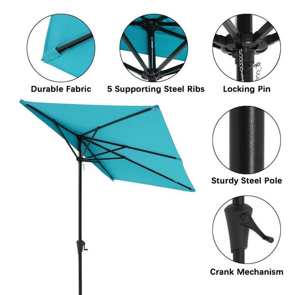 4 rib patio umbrella pole Double-Sided Rectangular Quickie Size Guide 7.5ft Outdoor Patio Umbrella, Patio