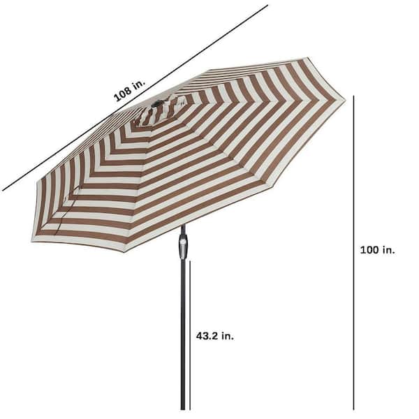 brown striped patio umbrella Tan and White | Outdoor Umbrella Rentals for Weddings and Events Make the most of your outdoor time with this premium patio umbrella HOMLUX 10' Patio Umbrella in