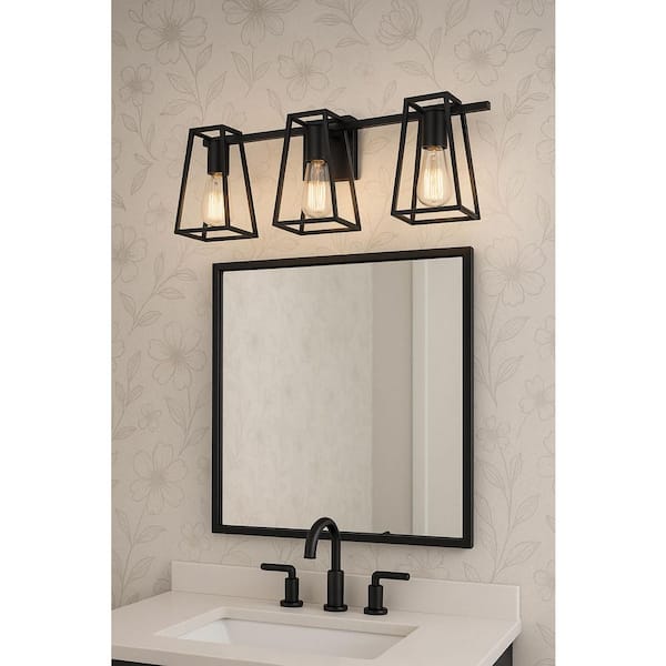 HINKLEY Filmore 24.0 in. 3 Light Black Vanity Light