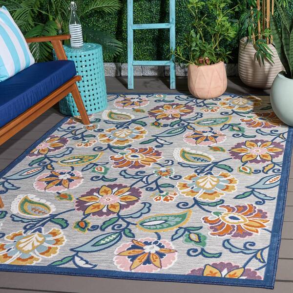 Cabana 4 x 6 Gray/Multi Floral CBN432F Area Rug