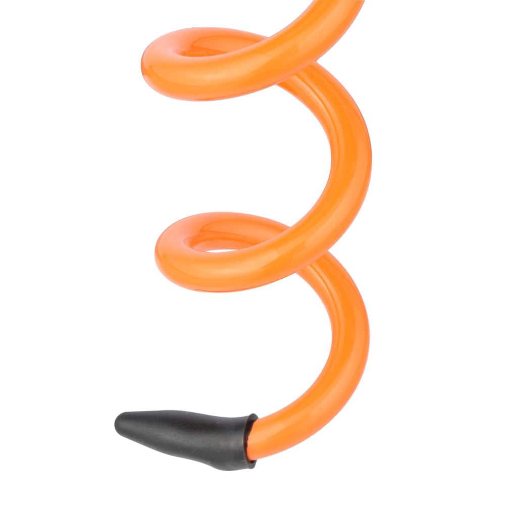 Orange 16-Inch Painted Steel Spiral Ground Anchor