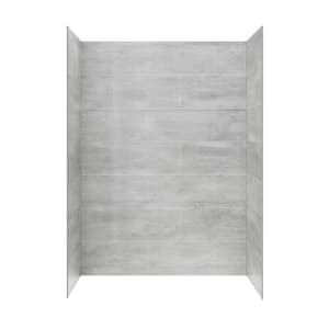 Misty 59.69 in. W x 80 in. H x 31.3 in. D 6-Piece Glue-Up Alcove Shower Surrounds in Gray Tile Finish