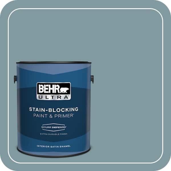 BEHR ULTRA 1 gal. #ECC-56-3 Lake View Extra Durable Satin Enamel Interior Paint & Primer