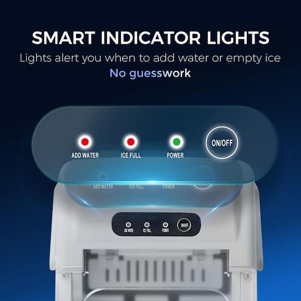 SIMZLIFE 9.4 in. 26.5lb/24H Bullet Ice Countertop Portable Ice