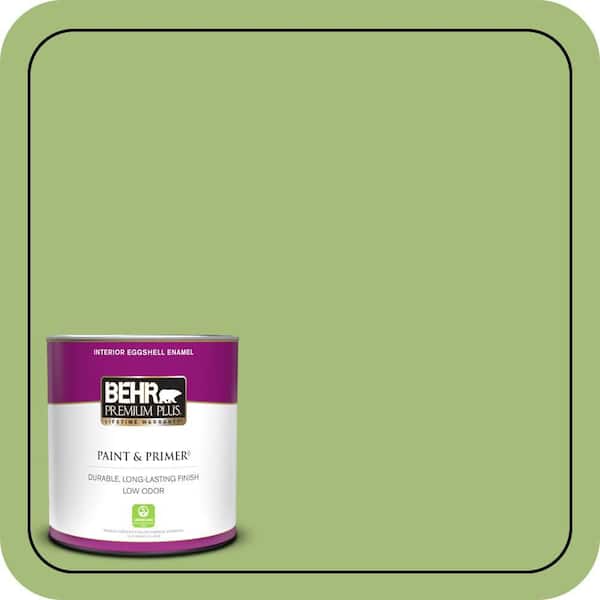 BEHR PREMIUM PLUS 1 qt. #P370-5 Lazy Caterpillar Eggshell Enamel Low Odor Interior Paint & Primer